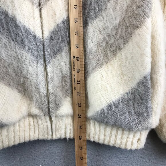 Vintage Hilda Ltd Full Zip Icelandic Ivory Wool Geometric Sweater Women’s M - Picture 9 of 15